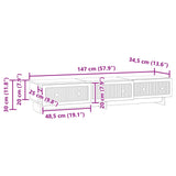 Mobile TV con cassetto Rovere Artigianale 147 x 34,5 x 30 cm
