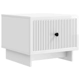 Tavolino da salotto con cassetto Bianco Lucido 49 x 50 x 40 cm