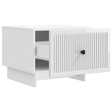 Tavolino da salotto con cassetto Bianco Lucido 49 x 50 x 40 cm