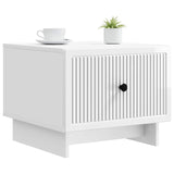 Tavolino da salotto con cassetto Bianco Lucido 49 x 50 x 40 cm