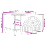 Tavolino da salotto Bianco 49 x 50 x 40 cm Legno ingegnerizzato