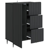 Credenza Nero 66 x 34,5 x 91,5 cm Legno ingegnerizzato