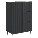 Credenza Nero 66 x 34,5 x 91,5 cm Legno ingegnerizzato