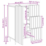 Credenza Nero 66 x 34,5 x 91,5 cm Legno ingegnerizzato