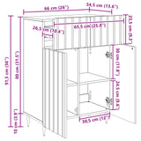 Credenza Bianco 66 x 34,5 x 92 cm Legno ingegnerizzato