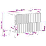 Armadio da Notte Bianco 62 x 34,5 x 48 cm Legno ingegnerizzato