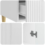 Credenza Bianco Lucido 66 x 34,5 x 95 cm Legno ingegnerizzato