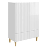 Credenza Bianco Lucido 66 x 34,5 x 95 cm Legno ingegnerizzato