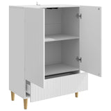 Credenza Bianco Lucido 66 x 34,5 x 95 cm Legno ingegnerizzato