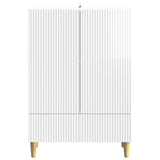 Credenza Bianco Lucido 66 x 34,5 x 95 cm Legno ingegnerizzato