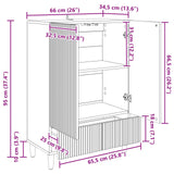 Credenza Bianco Lucido 66 x 34,5 x 95 cm Legno ingegnerizzato
