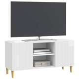 Mobile TV Bianco Lucido 102 x 34,5 x 50 cm Legno ingegnerizzato