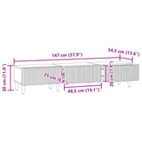 Mobile TV Nero 147 x 34,5 x 30 cm Legno ingegnerizzato