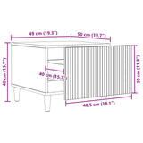 Tavolino da salotto Nero 49 x 50 x 40 cm Legno ingegnerizzato