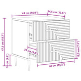 Armadio da Notte con cassetto Bianco 43 x 34,5 x 47,5 cm