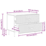 Armadio da Notte con cassetto Bianco Lucido 62 x 34,5 x 47,5 cm