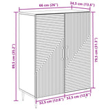 Credenza Bianco Lucido 66 x 34,5 x 89,5 cm Legno ingegnerizzato