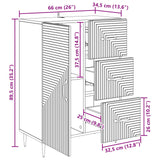 Credenza Bianco 66 x 34,5 x 89,5 cm Legno ingegnerizzato