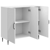 Credenza Bianco Lucido 89 x 34,5 x 80 cm Legno ingegnerizzato