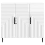 Credenza Bianco Lucido 89 x 34,5 x 80 cm Legno ingegnerizzato