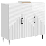 Credenza Bianco Lucido 89 x 34,5 x 80 cm Legno ingegnerizzato