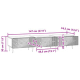 Mobile TV Grigio Sonoma 147 x 34,5 x 30 cm Legno ingegnerizzato