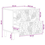 Comodino Bianco 43 x 34,5 x 48 cm Legno ingegnerizzato