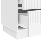 Armadio da Notte 2 pcs Bianco Lucido 43 x 34,5 x 44,5 cm