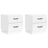 Armadio da Notte 2 pcs Bianco Lucido 43 x 34,5 x 44,5 cm