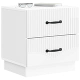 Armadio da Notte 2 pcs Bianco Lucido 43 x 34,5 x 44,5 cm