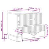 Armadio da Notte con cassetto Legno antico 43 x 34,5 x 44,5 cm