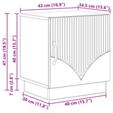 Comodino Bianco 43 x 34,5 x 47 cm Legno ingegnerizzato