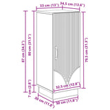 Credenza Bianco 33 x 34,5 x 87 cm Legno ingegnerizzato