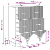 Mobile con Cassetti Grigio Sonoma 66 x 34,5 x 87 cm