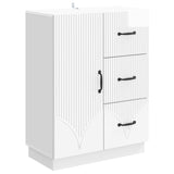 Credenza Bianco Lucido 66 x 34,5 x 87 cm Legno ingegnerizzato