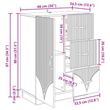 Credenza Bianco Lucido 66 x 34,5 x 87 cm Legno ingegnerizzato