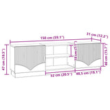 Mobile TV Rovere Fumo 150 x 31 x 47 cm Legno ingegnerizzato