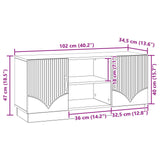 Mobile TV Grigio Sonoma 102 x 34,5 x 47 cm Legno ingegnerizzato