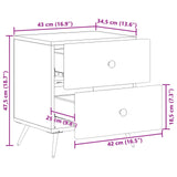 Armadio da Notte con cassetto Bianco 43 x 34,5 x 47,5 cm