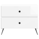 Armadio da Notte con cassetto Bianco Lucido 62 x 34,5 x 47,5 cm
