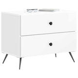 Armadio da Notte con cassetto Bianco Lucido 62 x 34,5 x 47,5 cm