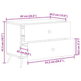 Armadio da Notte con cassetto Bianco Lucido 62 x 34,5 x 47,5 cm