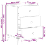 Armadio da Notte Bianco 43 x 41 x 66,5 cm Legno ingegnerizzato