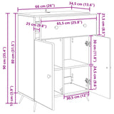 Credenza Rovere Sonoma 66 x 34,5 x 90 cm Legno ingegnerizzato