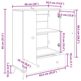 Credenza Grigio Sonoma 66 x 34,5 x 95 cm Legno ingegnerizzato