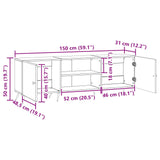 Mobile TV Bianco Lucido 150 x 31 x 50 cm Legno ingegnerizzato