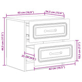 Armadio da Notte con cassetto Bianco 43 x 34,5 x 44,5 cm