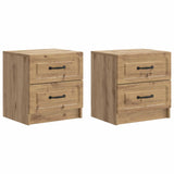 Armadio da Notte 2 pcs Rovere Artigianale 43 x 34,5 x 44,5 cm