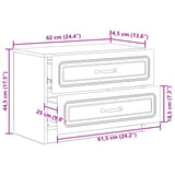 Armadio da Notte Rovere Artigianale 62 x 34,5 x 44,5 cm