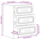 Armadio da Notte Bianco 43 x 41 x 63,5 cm Legno ingegnerizzato